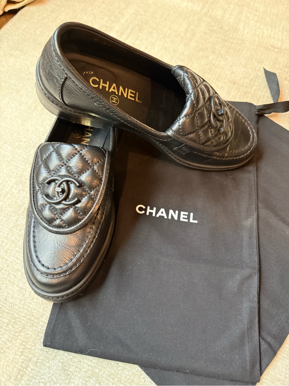 Chanel Quilted CC Turnlock Loafers